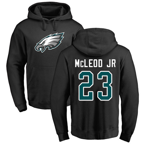 Men Philadelphia Eagles #23 Rodney McLeod Black Name and Number Logo NFL Pullover Hoodie Sweatshirts